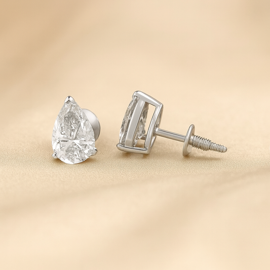 Pear Shaped Diamond Studs