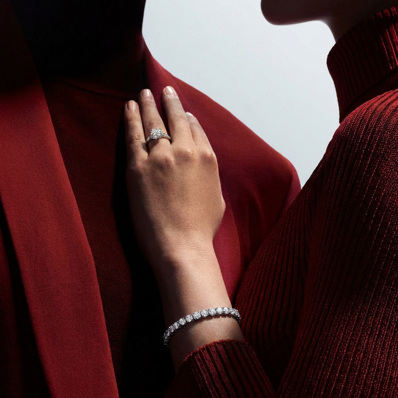 Diamond tennis necklace